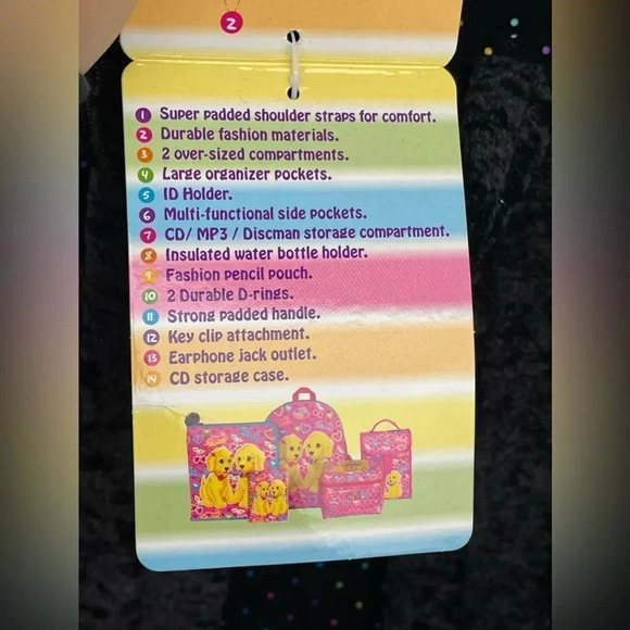 Lisa Frank Backpack - Rainbow Dot Design, Full Sized w/ Compartments kidcore - Picture 11 of 11